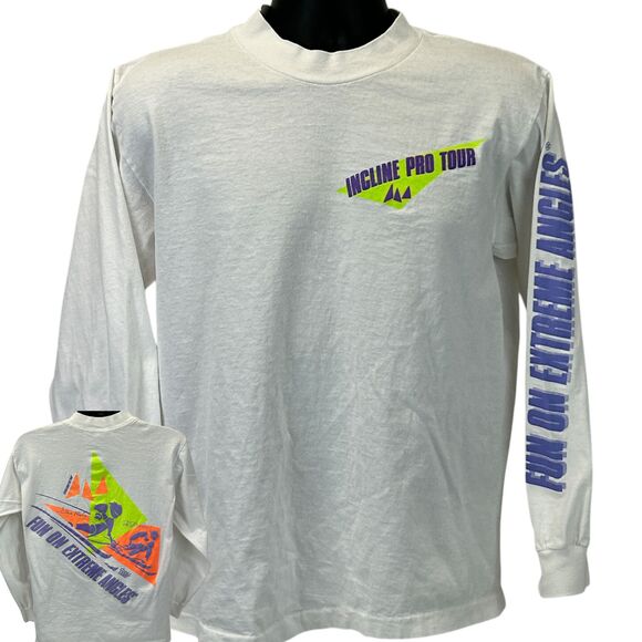 Vintage Fun On Extreme Angles T Shirt Mens Medium Steve Phil Mahre Skiing White - Picture 1 of 11